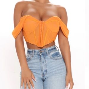 Fashion Nova - Orange Corset Top
